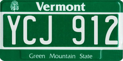 VT license plate YCJ912
