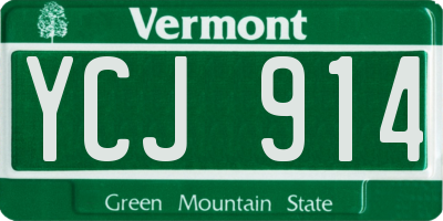 VT license plate YCJ914