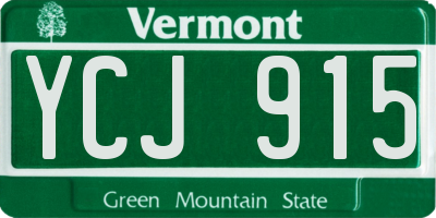 VT license plate YCJ915