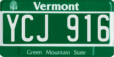 VT license plate YCJ916