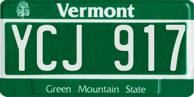 VT license plate YCJ917