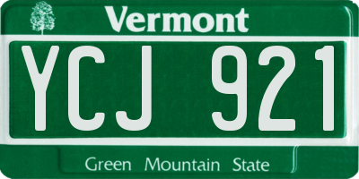 VT license plate YCJ921