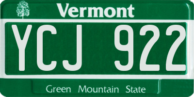 VT license plate YCJ922