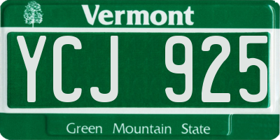 VT license plate YCJ925