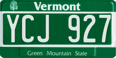 VT license plate YCJ927