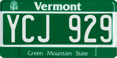 VT license plate YCJ929
