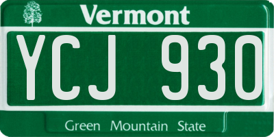 VT license plate YCJ930