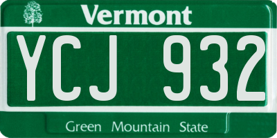 VT license plate YCJ932