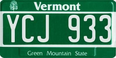 VT license plate YCJ933