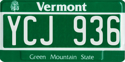 VT license plate YCJ936