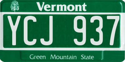 VT license plate YCJ937