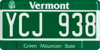 VT license plate YCJ938