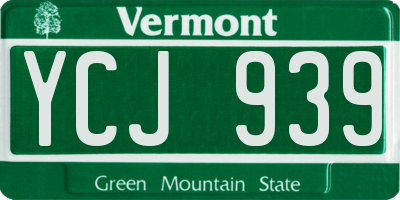 VT license plate YCJ939
