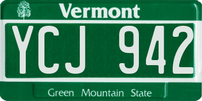 VT license plate YCJ942