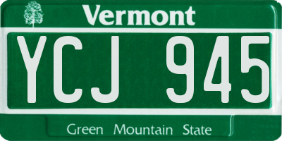 VT license plate YCJ945