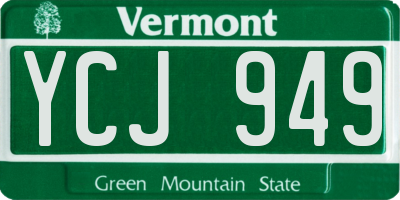 VT license plate YCJ949