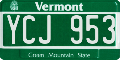 VT license plate YCJ953