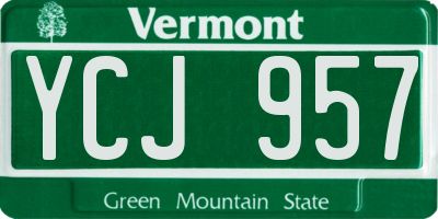 VT license plate YCJ957