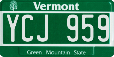 VT license plate YCJ959