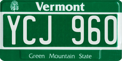 VT license plate YCJ960