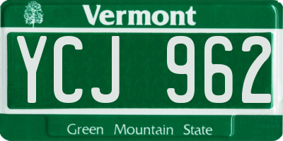 VT license plate YCJ962