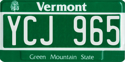 VT license plate YCJ965