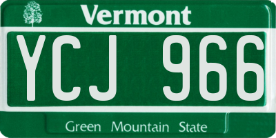 VT license plate YCJ966