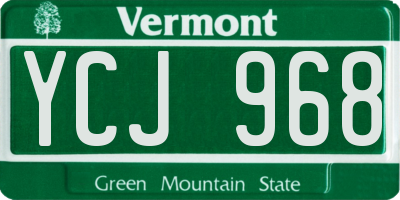 VT license plate YCJ968