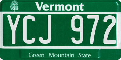 VT license plate YCJ972