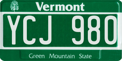 VT license plate YCJ980
