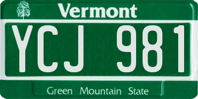 VT license plate YCJ981