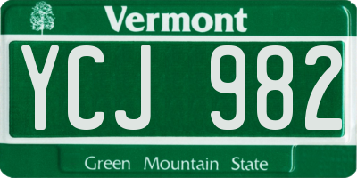 VT license plate YCJ982