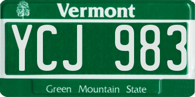VT license plate YCJ983