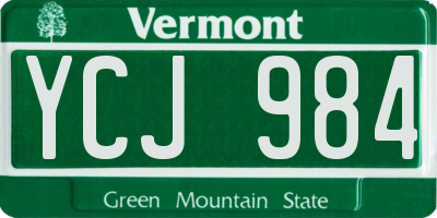 VT license plate YCJ984
