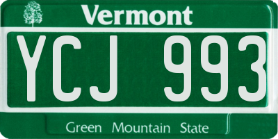 VT license plate YCJ993