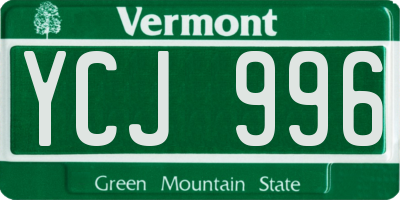 VT license plate YCJ996