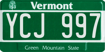 VT license plate YCJ997
