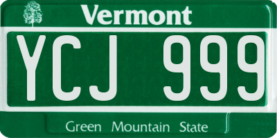 VT license plate YCJ999