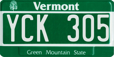 VT license plate YCK305