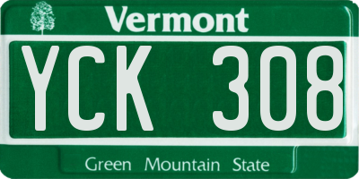 VT license plate YCK308