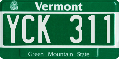 VT license plate YCK311