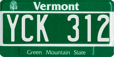 VT license plate YCK312