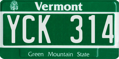 VT license plate YCK314