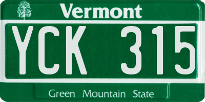 VT license plate YCK315