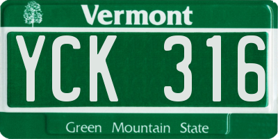 VT license plate YCK316