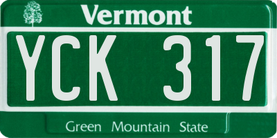 VT license plate YCK317