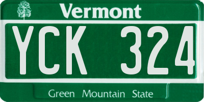 VT license plate YCK324