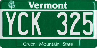 VT license plate YCK325