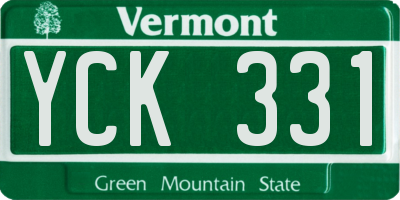 VT license plate YCK331
