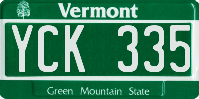 VT license plate YCK335